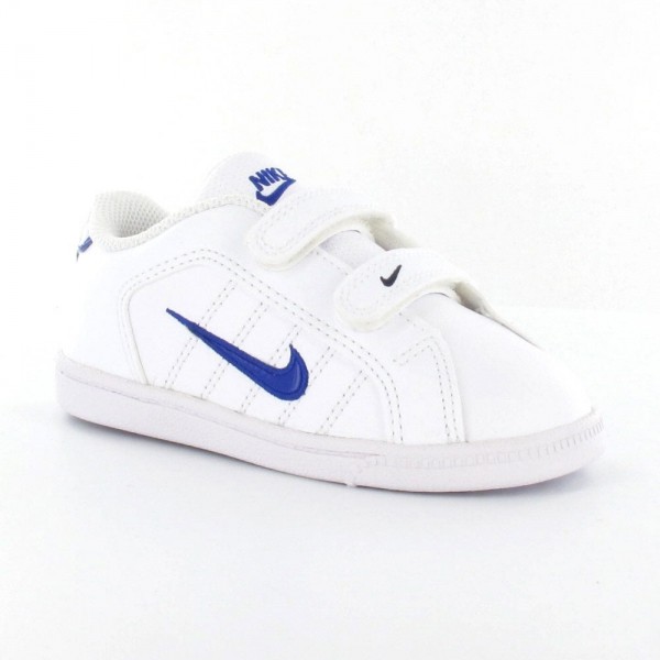 Nike Court Tradition 2 Plus (TDV) Blanco/Azul (talla 19.5 a 27)